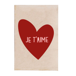 Carte en bois - Je t'aime cœur