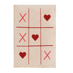 Carte en bois - Morpion cœurs