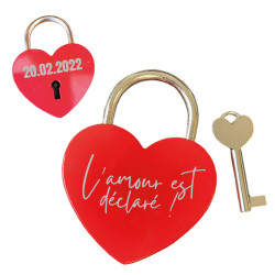Cadenas rouge cœur -...