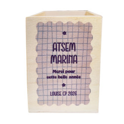 Pot à crayon en bois -...