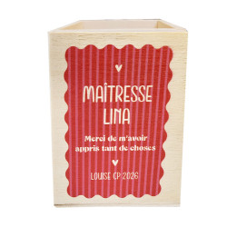 Pot à crayon en bois -...