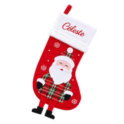 Chaussette de Noël rouge -...