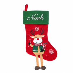 Chaussette de Noël rouge -...