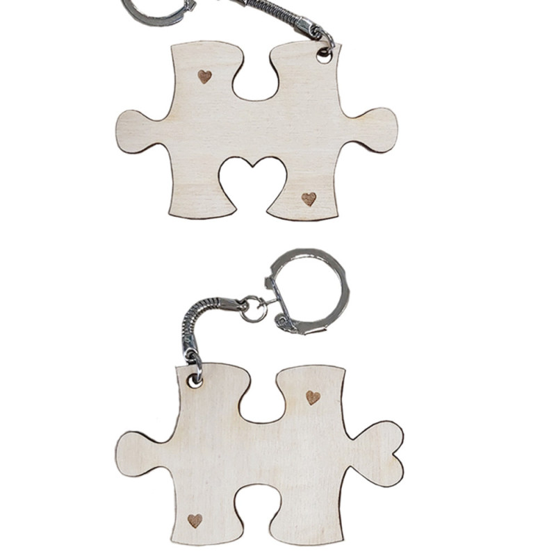 Porte-clés Puzzle En Métal - Design Charm - Couleur Argenté - Marque Onwomania - Neuf Avec étiquettes - Fabrication Chine