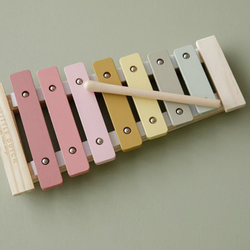 Xylophone en bois rose Little Dutch
