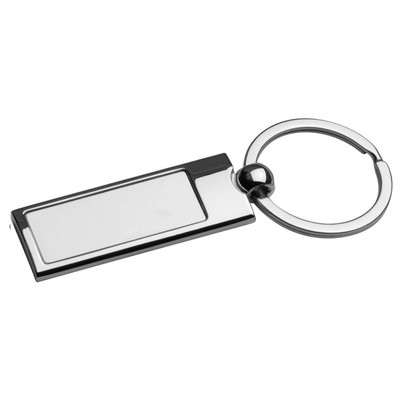 Porte-clés personnalisé acier long rectangle