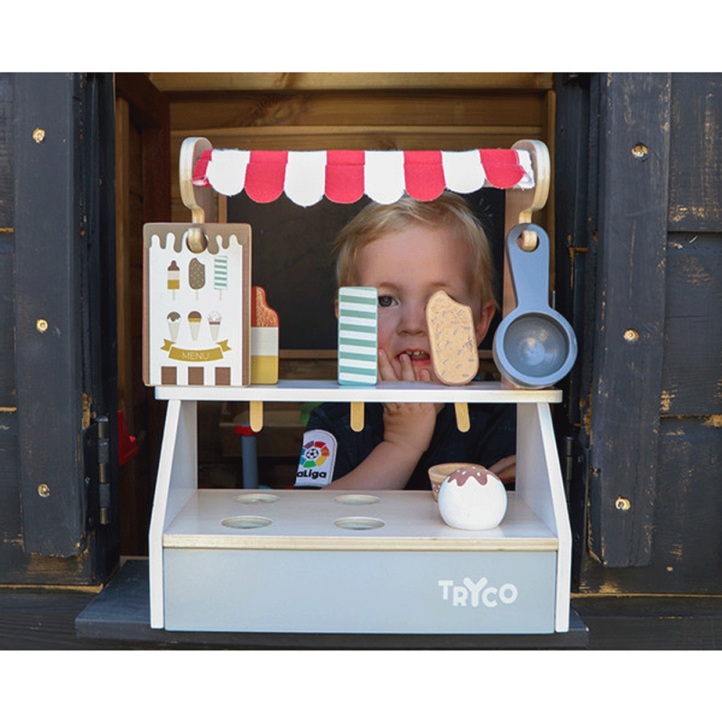 Janod Stand de Glaces en Bois-14 Accessoires Magnétiques dImitation