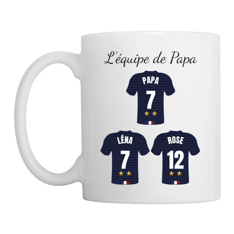 Mug - Maillot Équipe de Football France - 2 à 6 prénoms