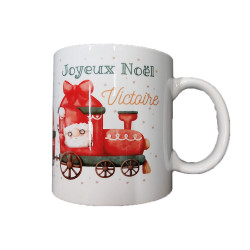 Mug - Train de Noël - Prénom