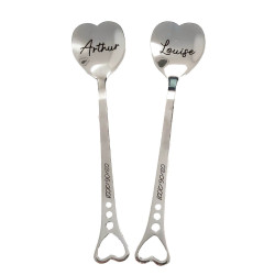Duo cuillères cœur en inox