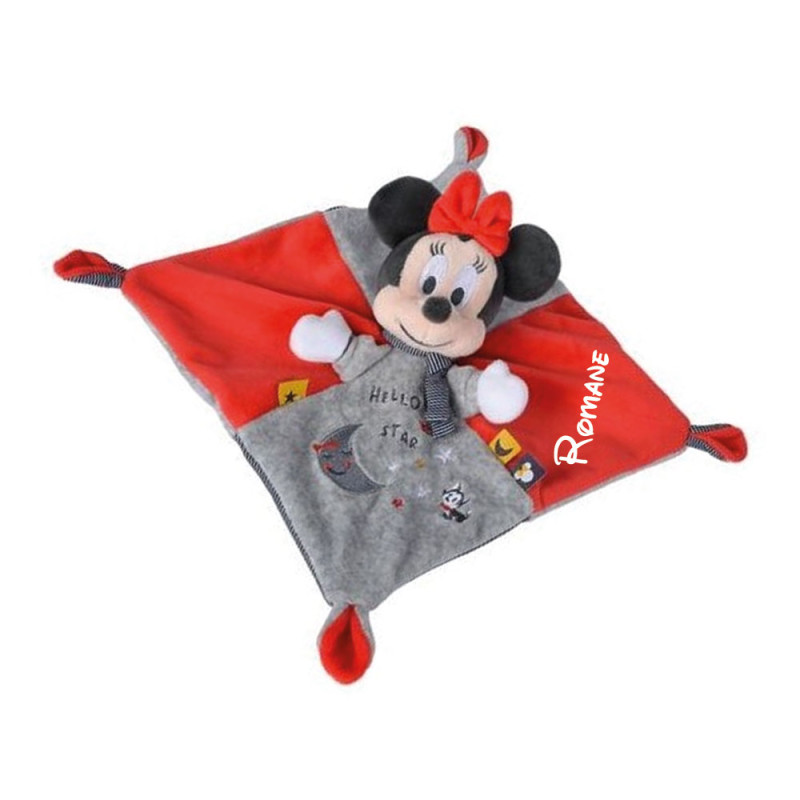 Doudou Minnie rouge et gris - Disney