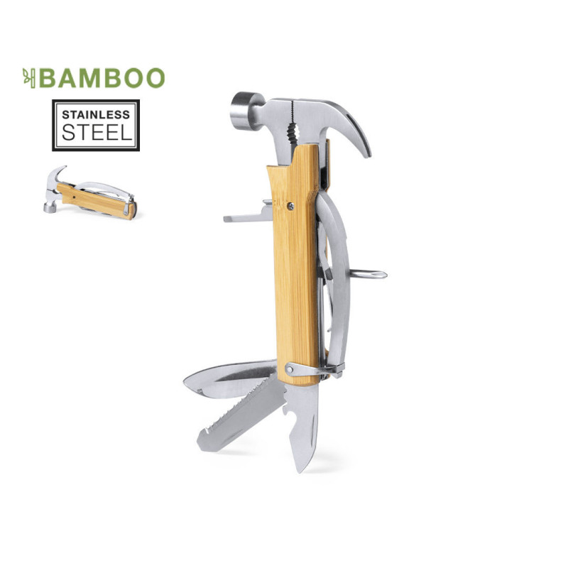 Outil Multi fonctions En Bambou Et Acier Inoxydable