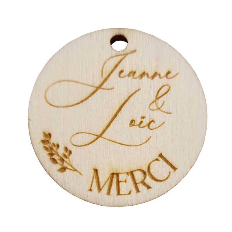 Badge en bois personnalisable / Engraved Wood Pin's / Gravure  personnalisée / Mariage / Porte-clé / Cadeau
