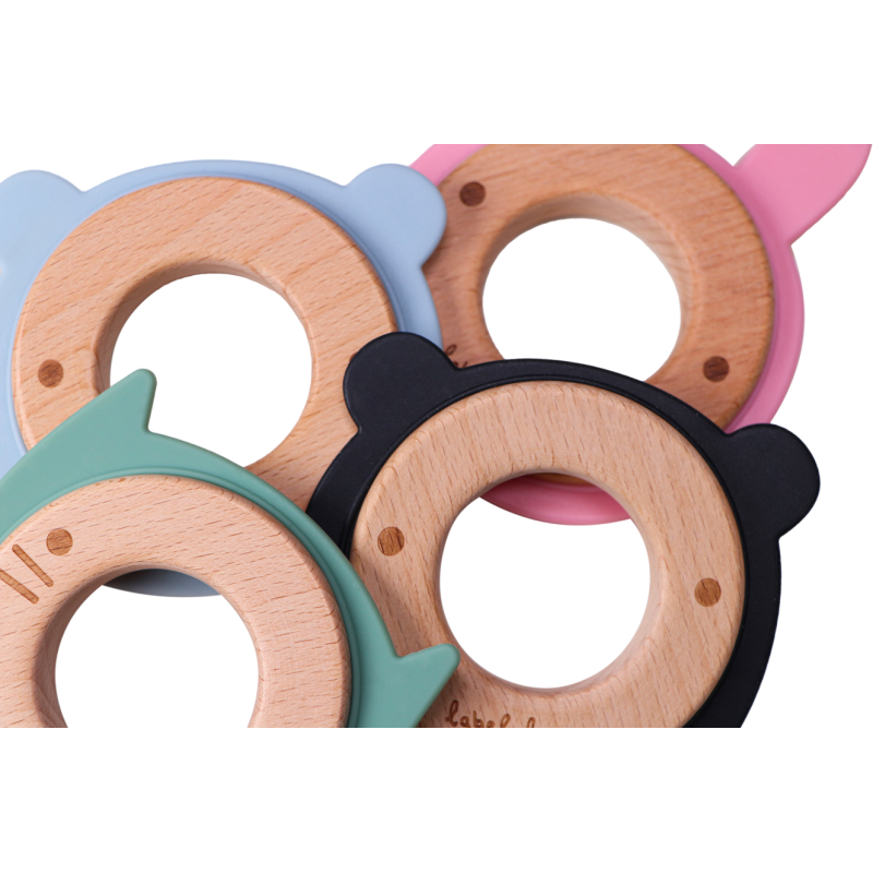 Anneau De Dentition En Bois Gravé Avec Peluche - Personnalisable Avec Prénom - Cadeau Naissance Ou Baptême - Hochet Bébé
