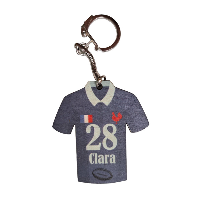 Porte-clés métal maillot rugby TOULOUSE RUGBY n°1 - TEAMCOQUES