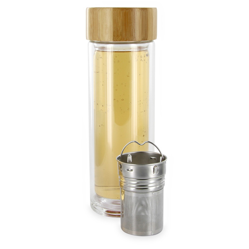 Tube à essai infuseur à thé, filtre en verre transparent de 15 cm avec tube  en bambou, filtre à thé en verre résistant à la[S669] - Cdiscount Maison