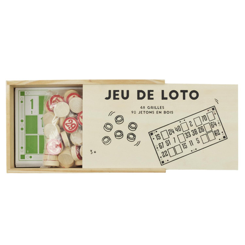 Jeu de Société Loto Bingo 90 numéros + 48 Cartons de Jeu Lotto + Boîte