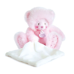 Peluche doudou - Ours Rose...