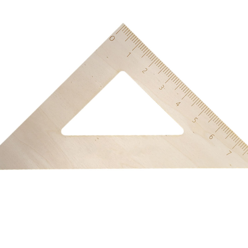 Équerre d'école géante en bois - 35cm