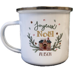 Mug émaillé - Maison Noël -...