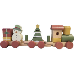 Train à blocs en bois Noël...