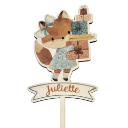 Cake topper - Renard cadeaux