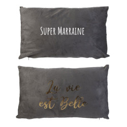 Coussin gris - La vie est...