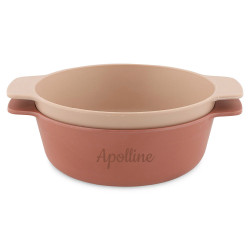 Lot de 2 bols vieux rose  -...