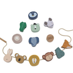Perles animaux en bois à...