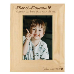 Cadre photo en bois - Merci...