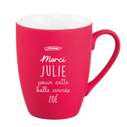 Mug céramique rouge - Merci...