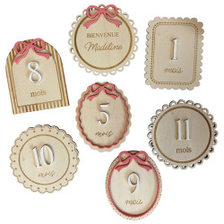 13 cartes étapes en bois et...