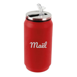 Canette gourde en métal rouge
