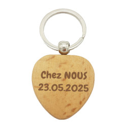 Porte-clés cœur en bois