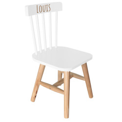 Chaise bois enfant blanche