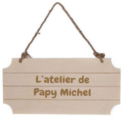 Plaque en bois à suspendre