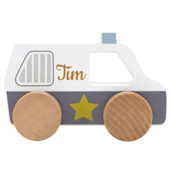 Voiture de police en bois -...