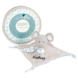 Doudou carré en coton bio -...