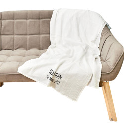 Plaid gaze de coton - Blanc...