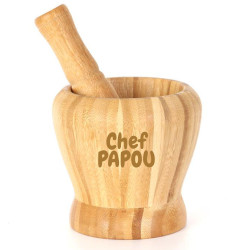 Pilon et mortier en bambou