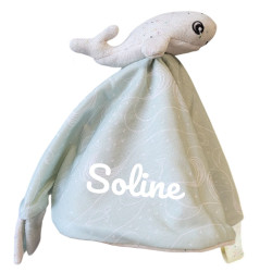 Doudou plat rond - Baleine...