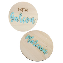 Set de 2 cartes en bois -...