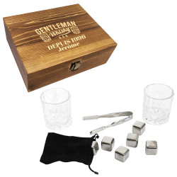 Coffret en bois 2 verre à...