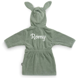 Peignoir enfant olive -...