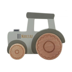 Tracteur vert en bois -...
