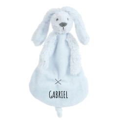 Doudou plat lapin bleu ciel...