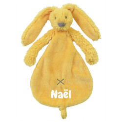 Doudou plat lapin ocre -...