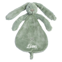 Doudou plat lapin vert -...