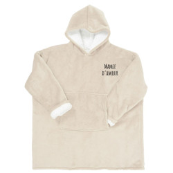 Plaid sweat à capuche - Beige