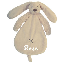 Doudou plat lapin beige -...